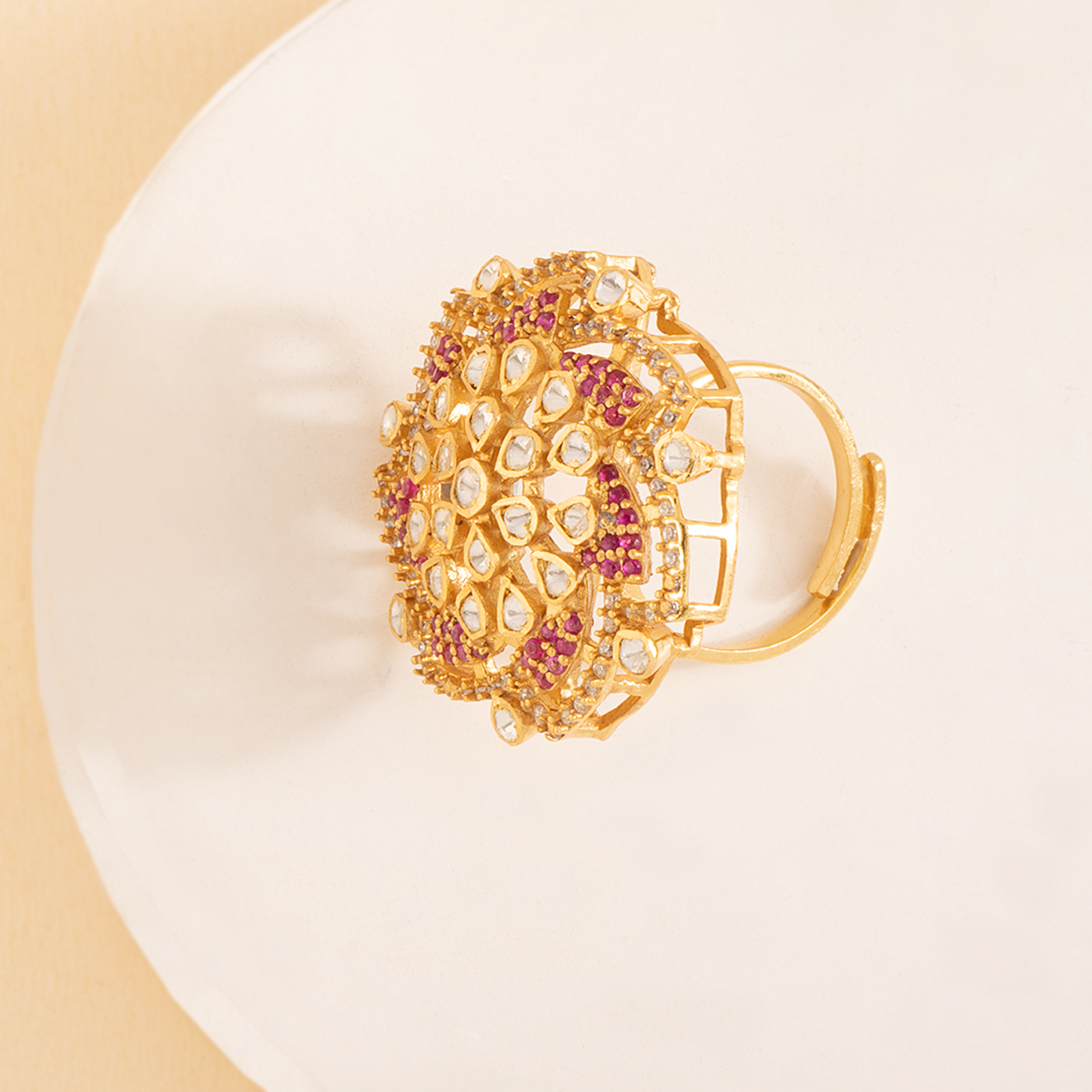 Ranjini Kundan Bloom Ring