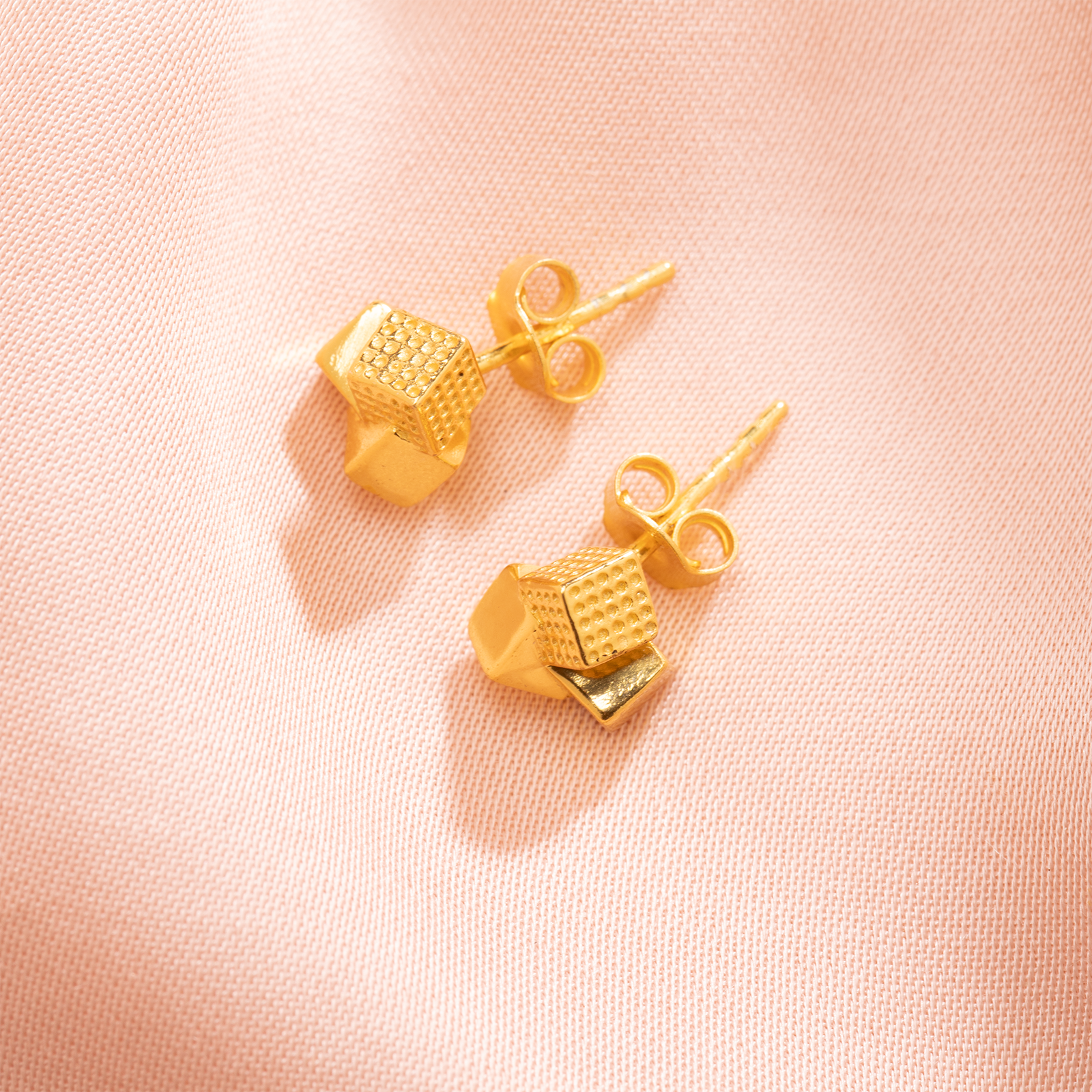 GeoCode Gold Cube Studs