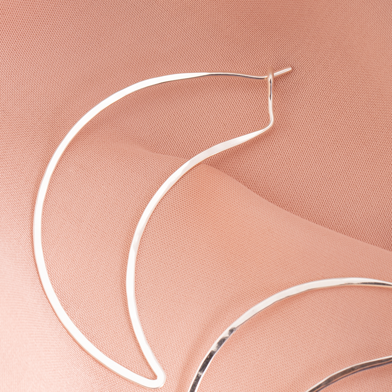 Silver Luna Arc Hoops