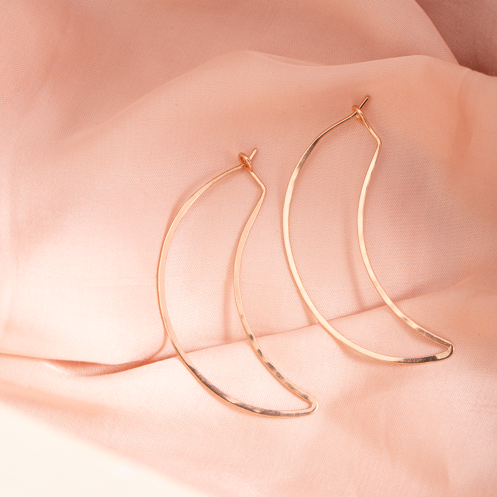 RoseGold Luna Arc Hoops