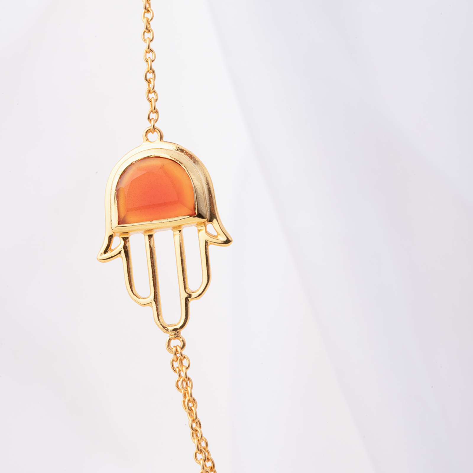 Crimson Hamsa Layered Necklace