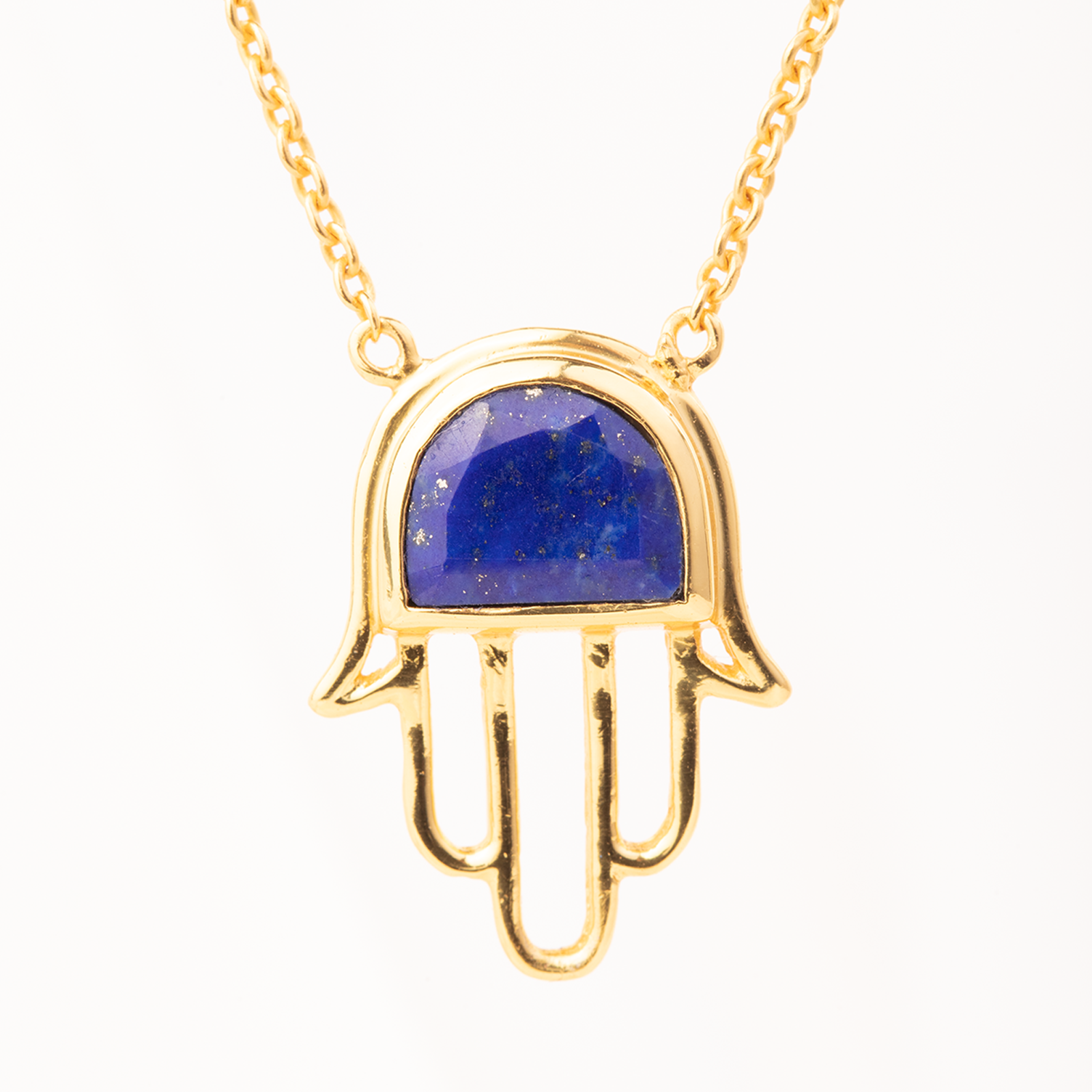 Lapis Hamsa Necklace