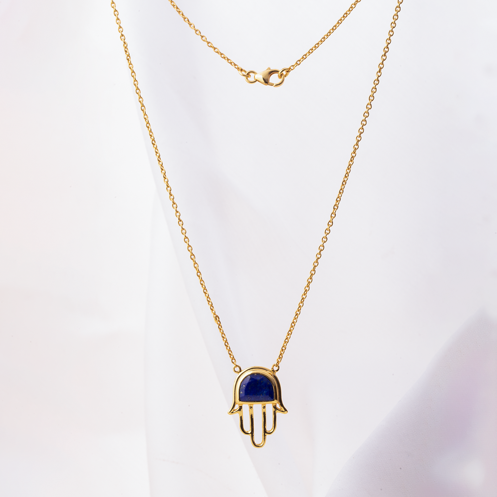 Lapis Hamsa Necklace