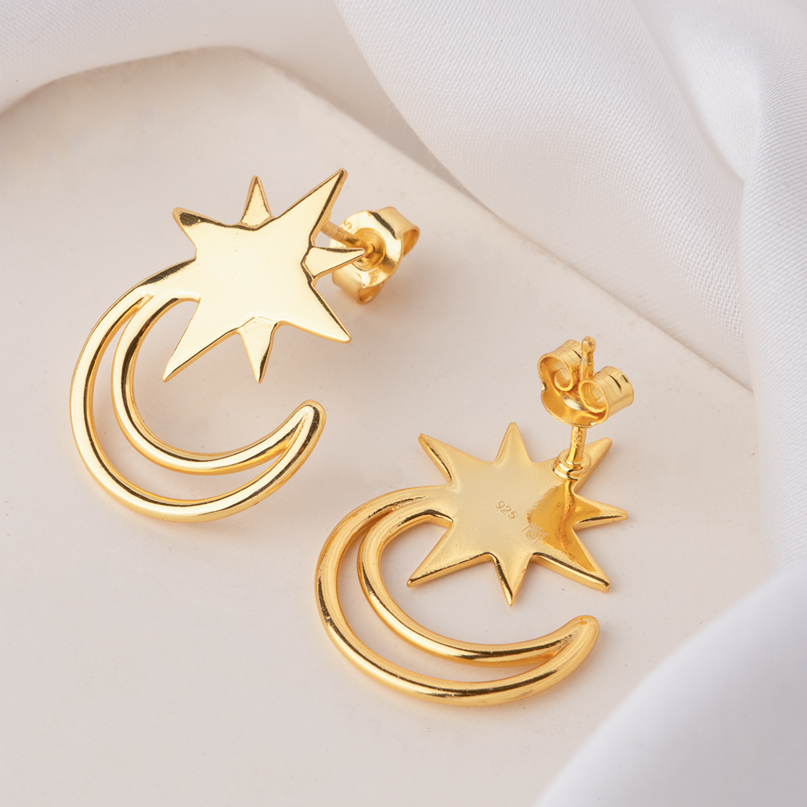 Lunara Star & Moon Studs