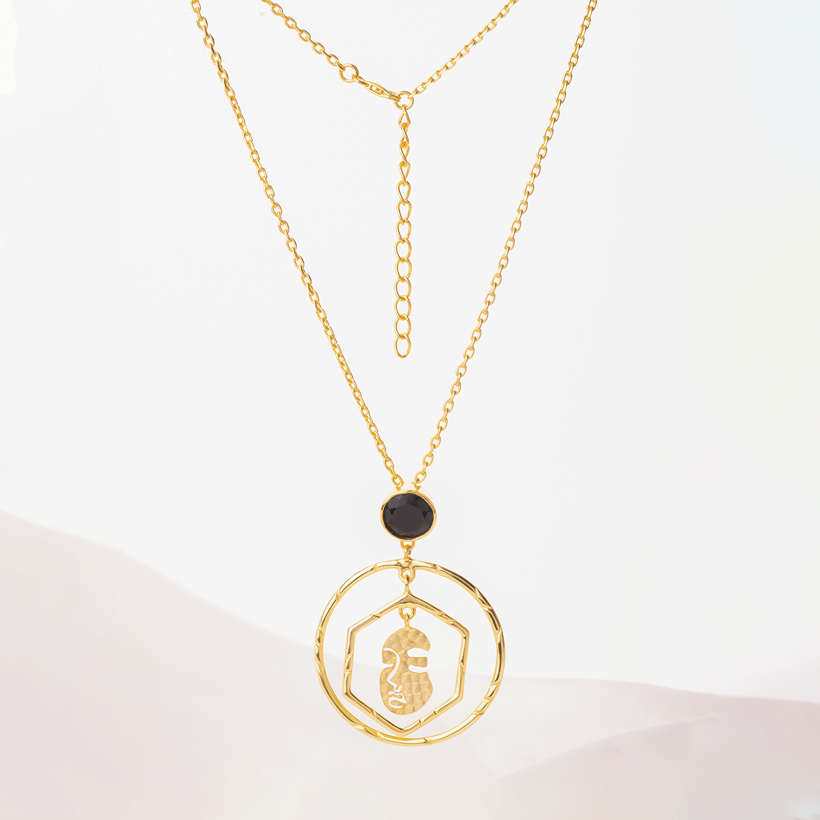 Solara Hammered Mask Necklace