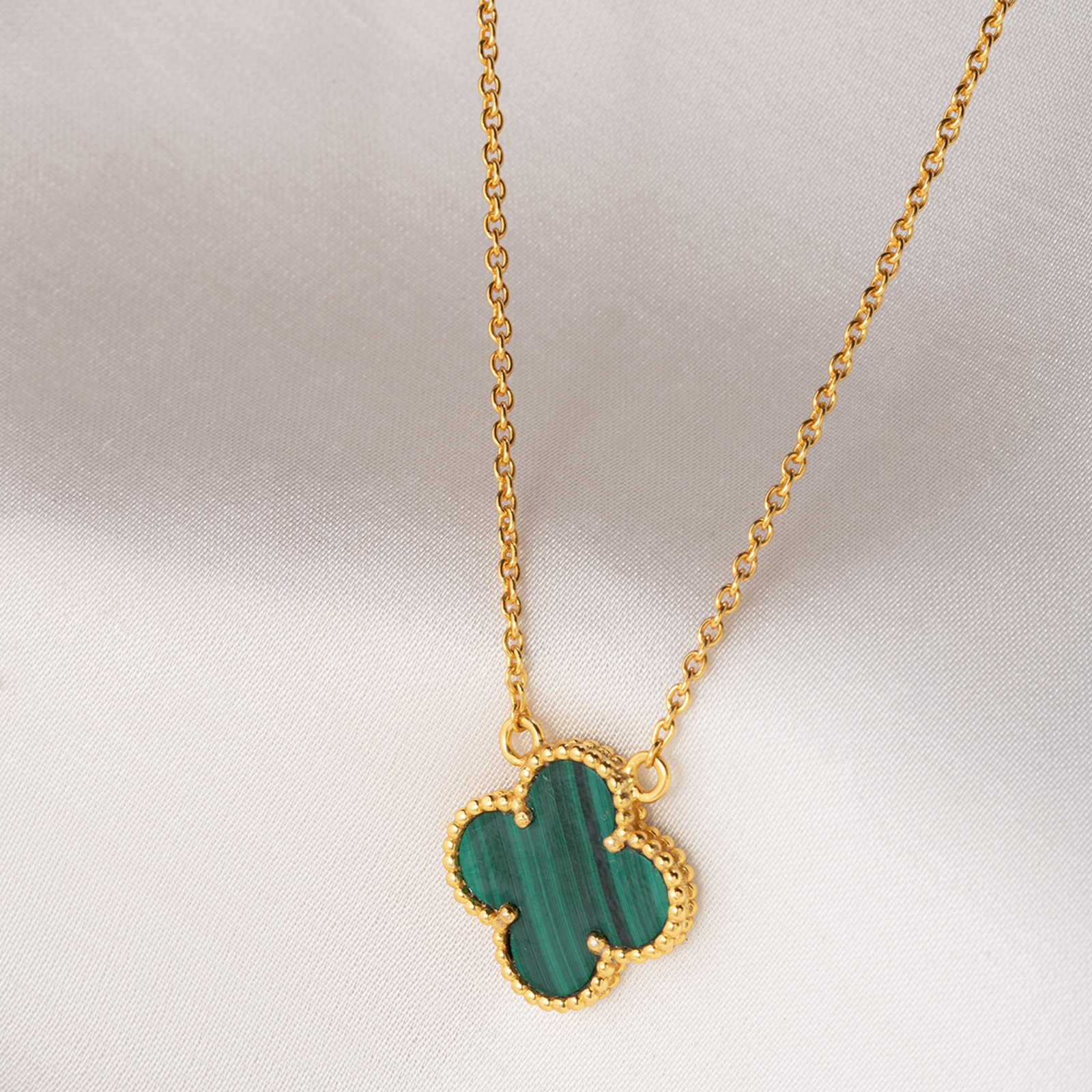 Malachite Clover Necklace