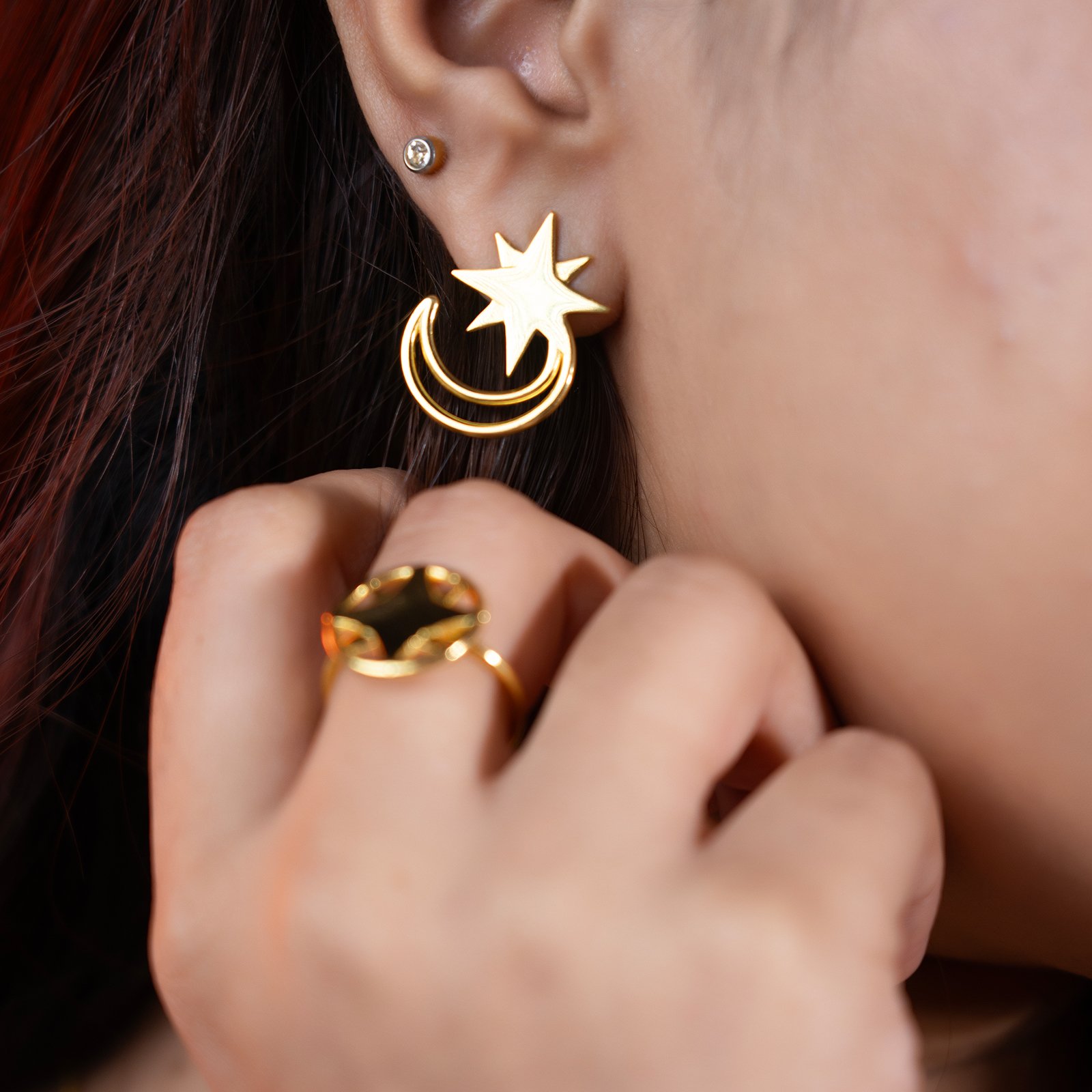 Lunara Star & Moon Studs