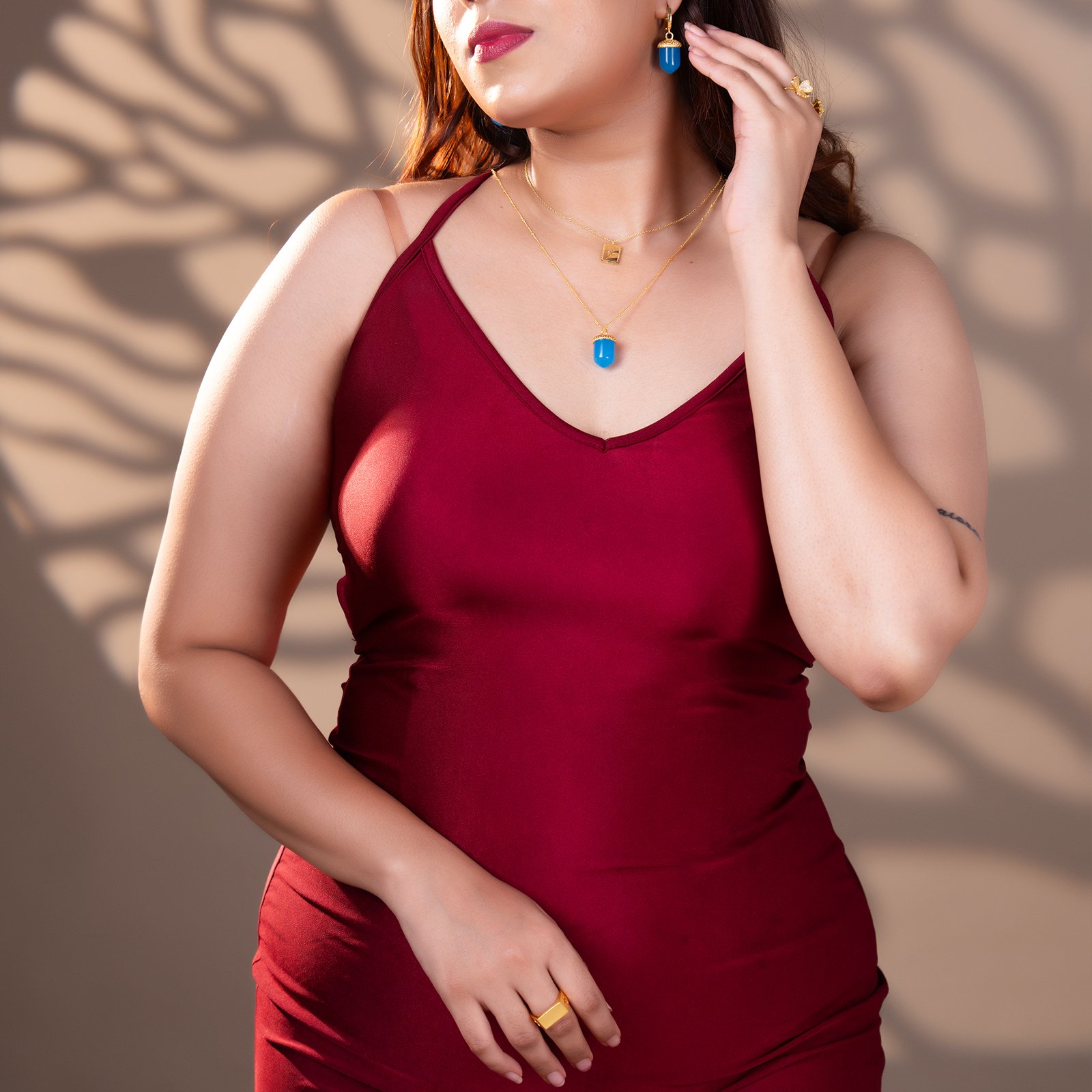 Azure Acorn Chalcedony Necklace