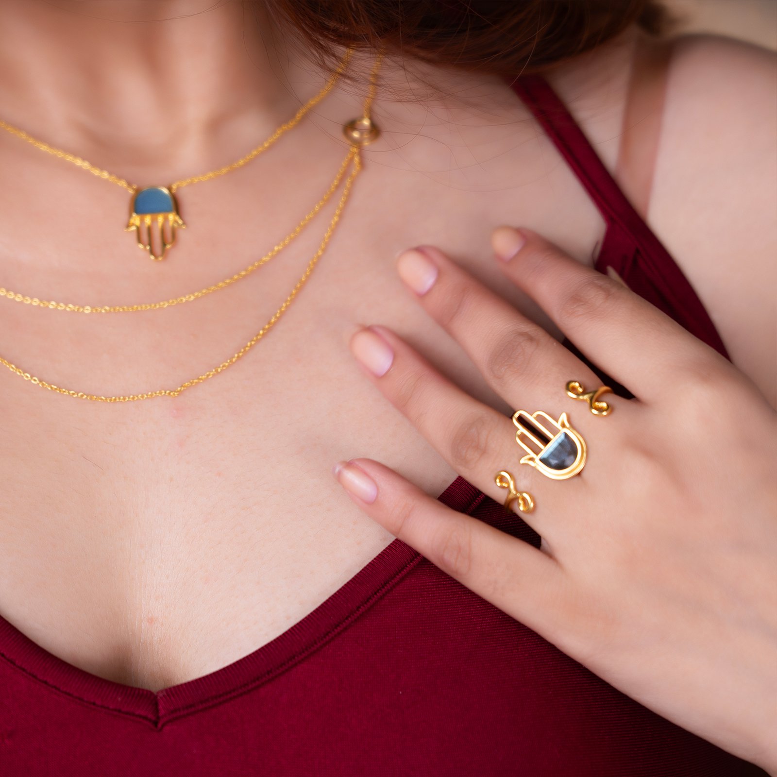 Elysian Dual Hamsa Ring