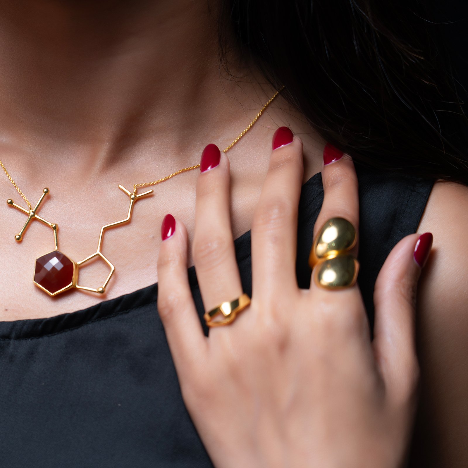 Cosmic Garnet Path Necklace