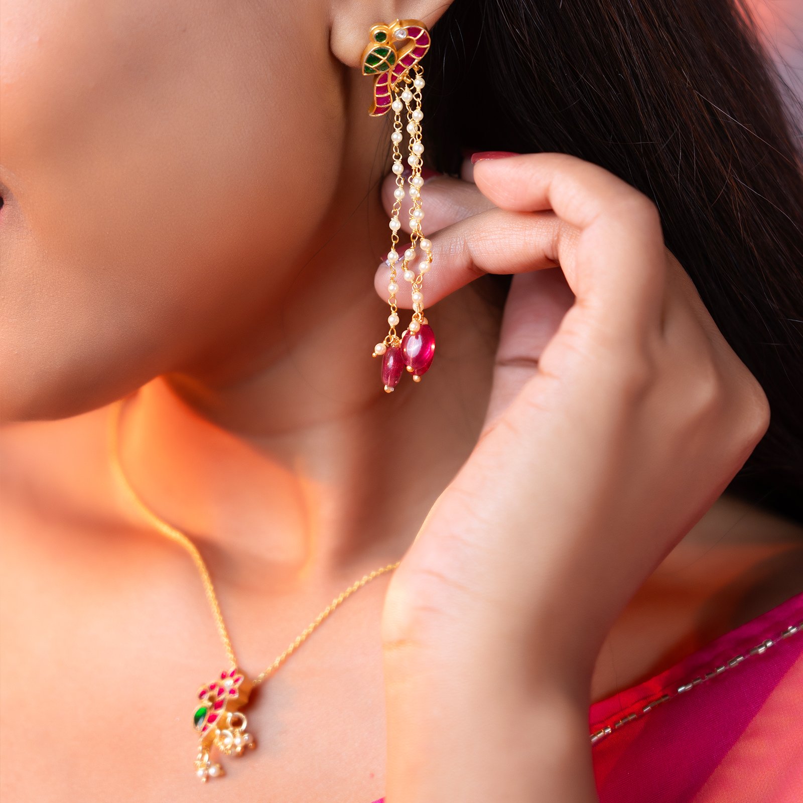 Rathina Kili Earrings