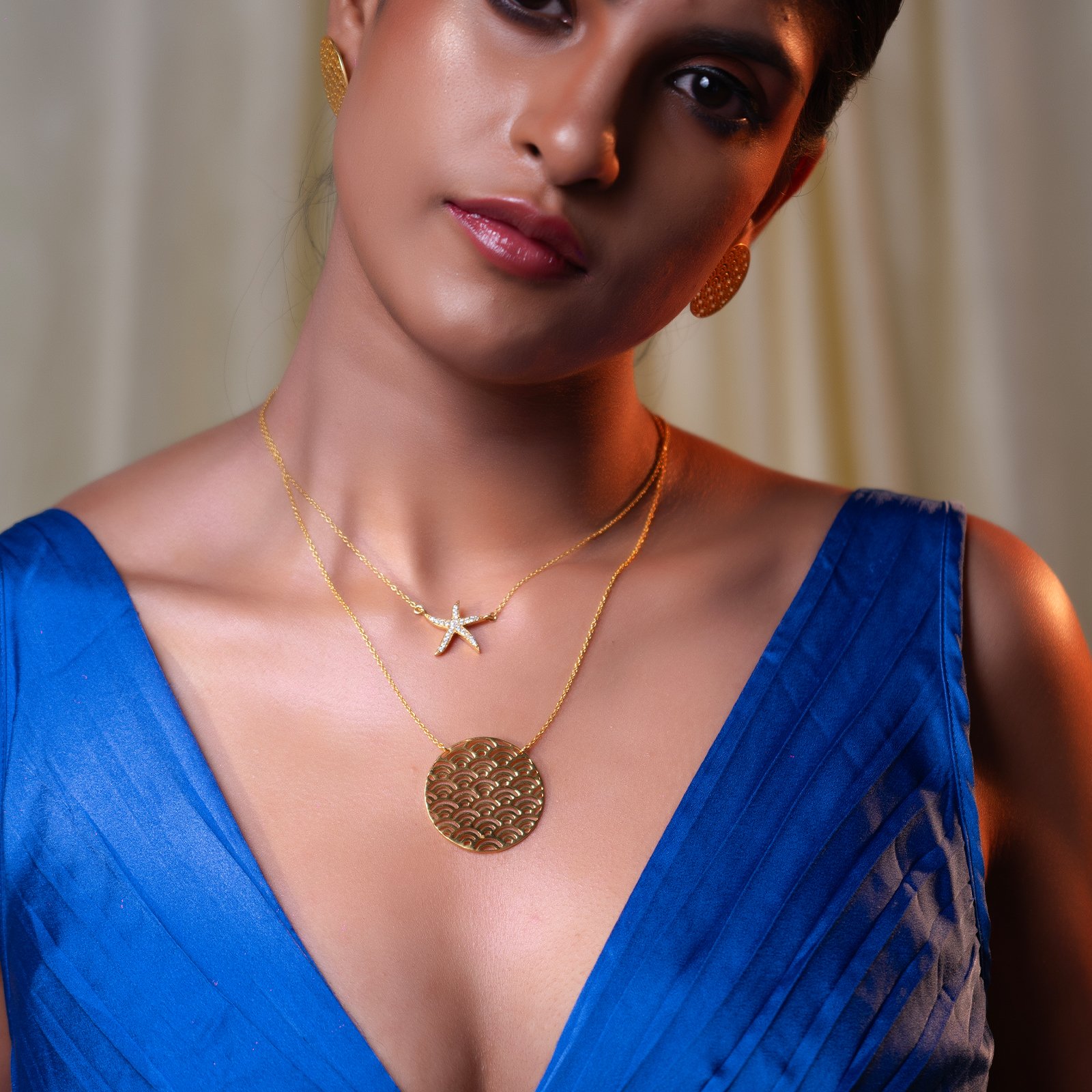 Aurelia Wave Medallion Necklace