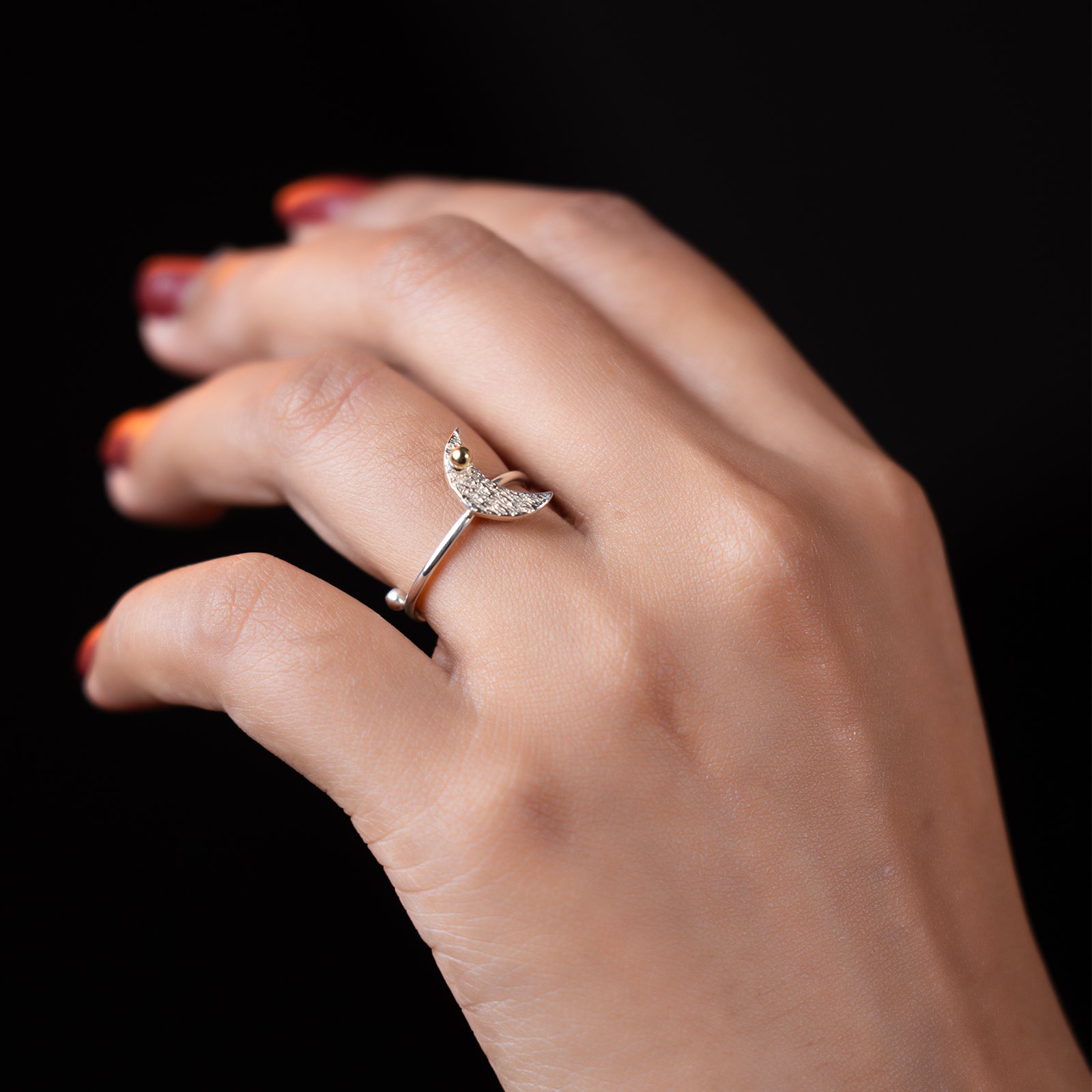 Celestia Dual Crescent Ring
