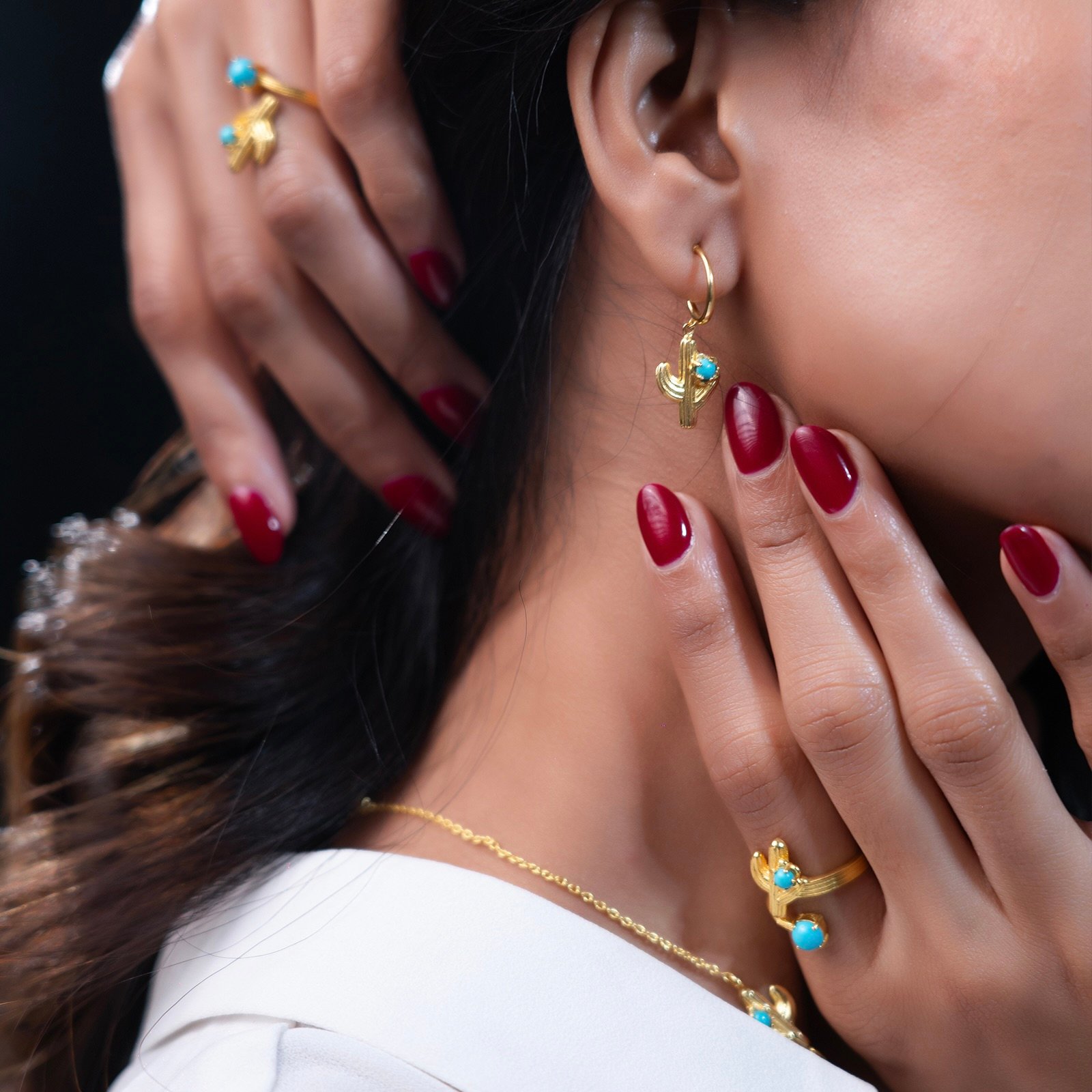 Cactus Bloom Hoops
